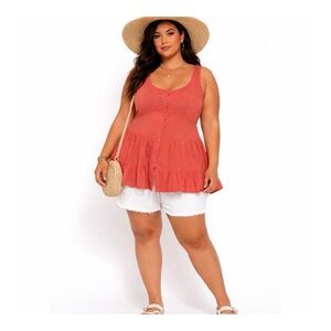 TORRID Dusty Coral Corset Babydoll Tank Top